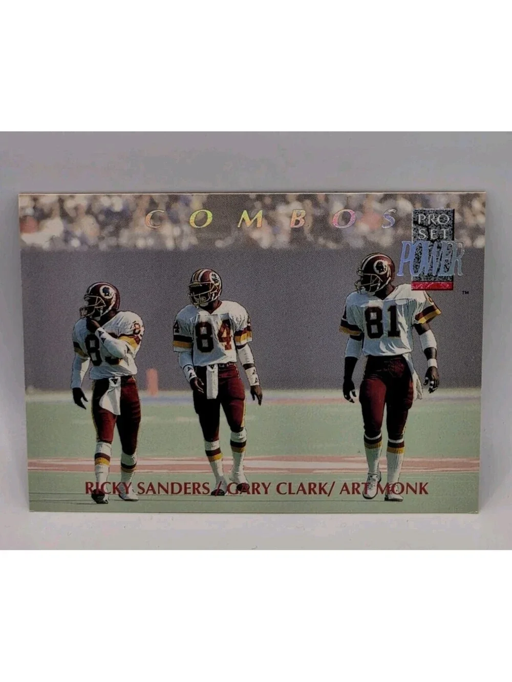 Card Ricky Sanders Gary Clark Art Monk 1992 Pro Set Power Combos #7 Redskins